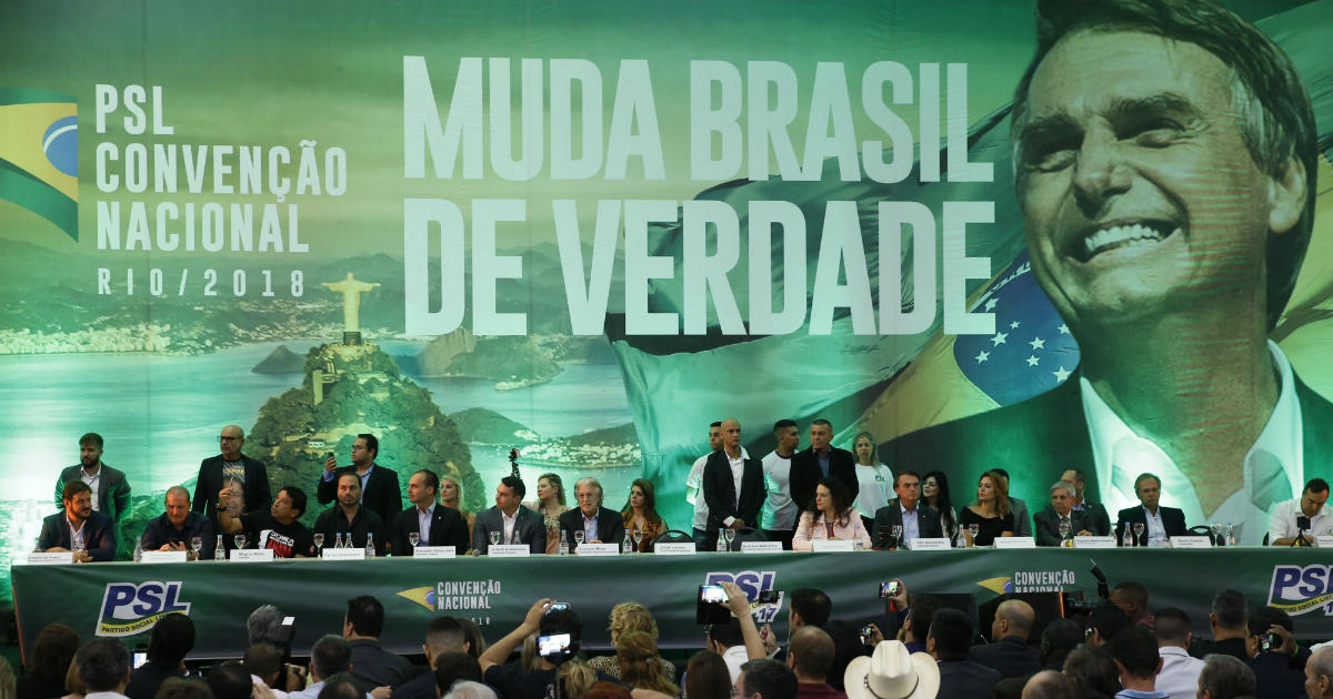 PSL lançando a candidatura de Jair Bolsonaro a presidente. Foto: Fernando Frazão / Agência Brasil