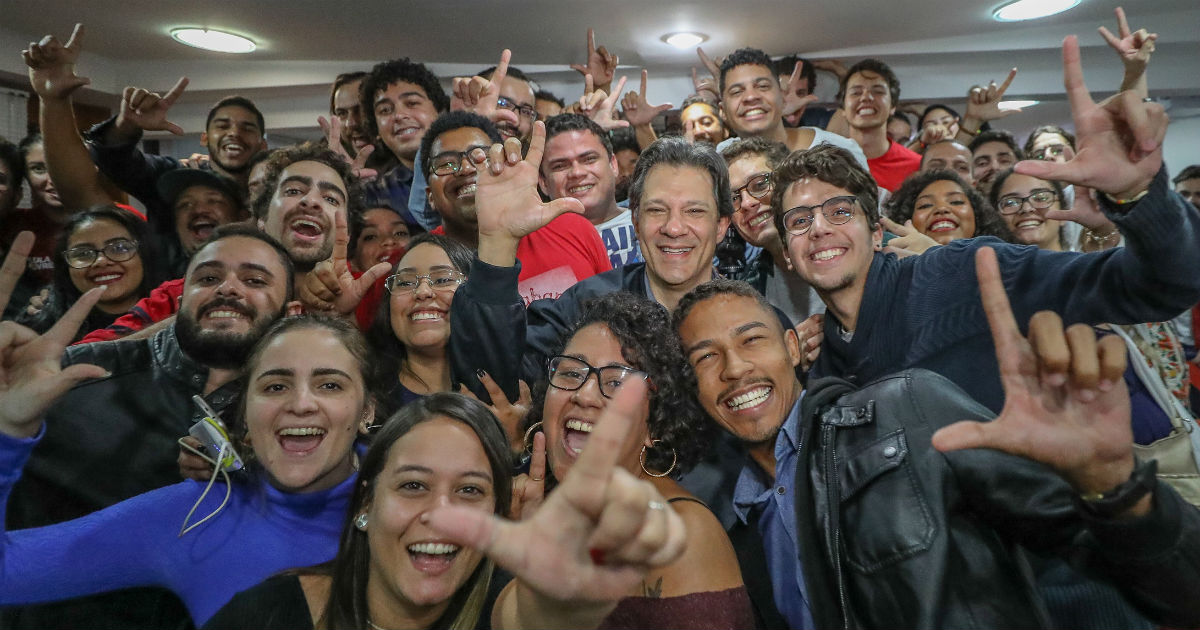 O candidato não conseguiu aparecer na foto porque estava preso. Foto: Ricardo Stuckert