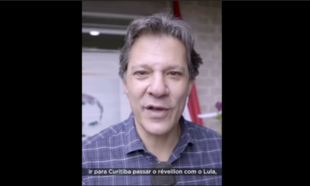 Haddad vai passar réveillon com Lula: preso ao 'Lula Livre'. Foto: Reprodução/YouTube