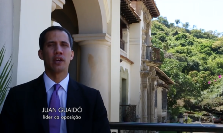 O presidente Juan Guaidó no 'Fantástico': estudando o Plano Real. Foto: Reprodução/TV Globo