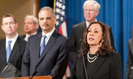 A hoje senadora Kamala Harris, em foto de 2013: reforma na Suprema Corte para frear poder do governo Trump. Foto: Department of Justice