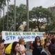 No aniversário de 5 anos da Lava Jato, protesto foi disperso pela chuva. Foto: Cedê Silva/A Agência