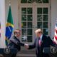 Trump e Bolsonaro no Rose Garden: Brasil globalista na OCDE e na Otan. Foto: Donald Trump/Instagram