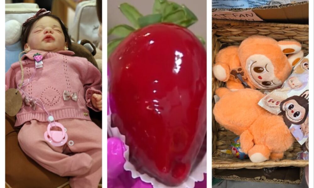 Bebê reborn, morango do amor, Labubu