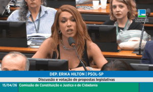Erika Hilton na CCJ da Câmara